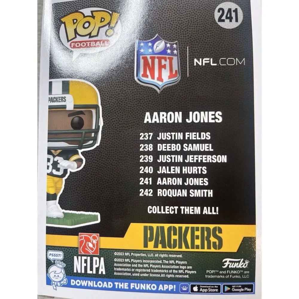 Funko Pop Football Aaron Jones‎ 241 Green Bay Packers NFL Vinyl Figure